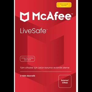 McAfee LiveSafe Antivirüs 2 Yıllık / Sınırsız Cihaz Lisans