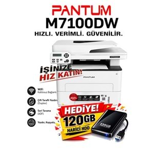 Pantum M7100DW Çok Fonksiyonlu Dublex +Network Wifi +Fotokopi +ADF Tarayıcı +Lazer Yazıcı