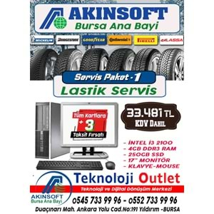 Akınsoft Anabayi TeknolojiOutlet Paket 1 Lastik Servis +Hediye Pc