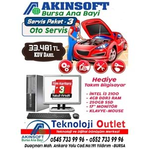 Akınsoft Anabayi TeknolojiOutlet Paket 3 Oto Servis + Hediye Pc