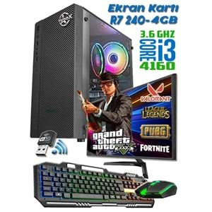 Warbox Ace İ3 4160 8gb 256gb Ssd R7 240-4GB E.Kartı 19.5 FHD Monitör