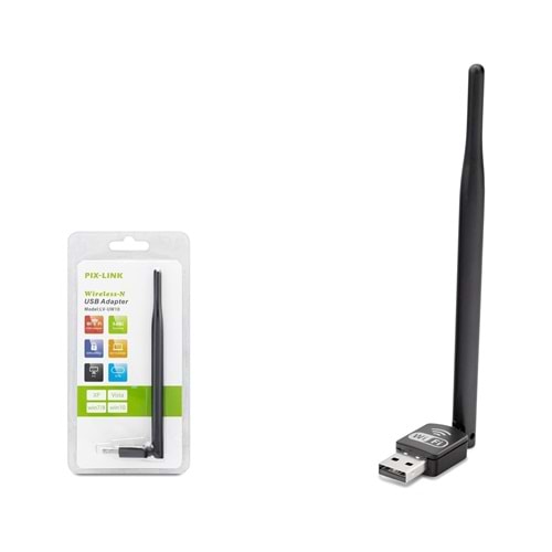 Pix-Link LV-UW10 Wi-Fi Antenli Adaptör 150 Mbps USB Kablosuz Wireless Adaptör