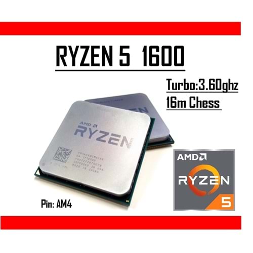 AMD Ryzen™5 1600 Soket AM4 3.2GHz - 3.6GHz 16MB 65W 12nm