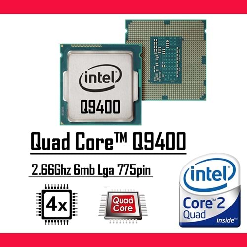 Intel® Core™2 Quad Processor Q9400 6M Cache, 2.66 GHz, 1333 MHz FSB