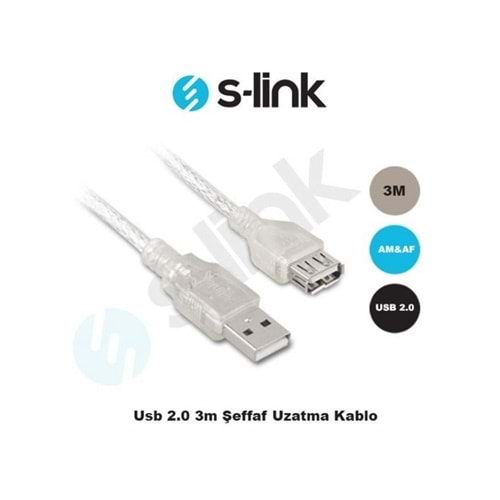 S-LINK SL-AF2003 USB 2.0 Uzatma Kablosu 3 MT