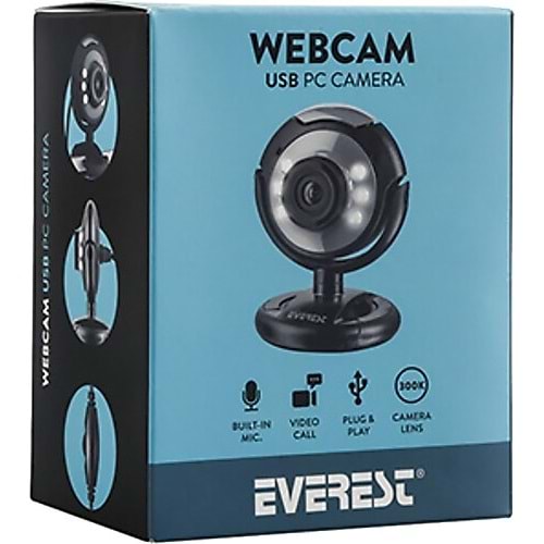 Webcam Pc Kamera Everest SC-824 300K Usb Mikrofonlu Görüş Ledli