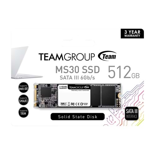 TEAM TM8PS7512G0C101 512GB TEAM M.2 2280 530/430MB SATA3 MS30 SSD