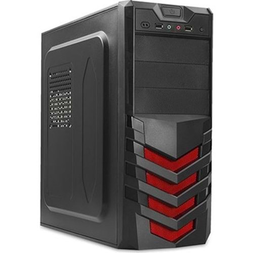 Everest 720R Peak-250W Siyah/Kırmızı Mesh Metal Panel ATX Mid-T PC Kasası