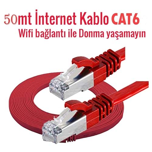 TO Cat6 Patch Kablo 50 Metre İnternet kablosu