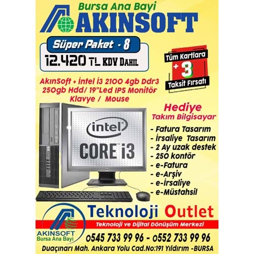 Akınsoft Anabayi TeknolojiOutlet Paket 8 + Hediye Pc