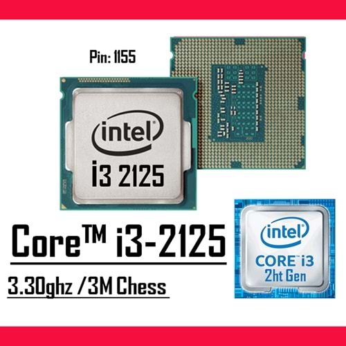 Intel® Core™ i3 2125 3.30 Ghz 3mb Cache Lga 1155p Tray Masaüstü Bilgisayar İşlemci