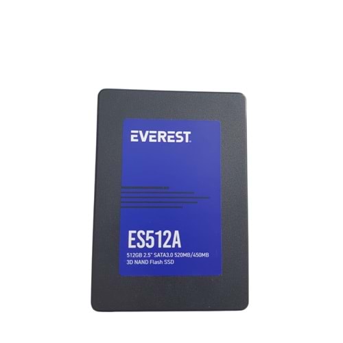 Everest ES512A 512GB 2.5 SATA 3.0 520MB/450MB 3D NAND Flash SSD (Solid State Drive)