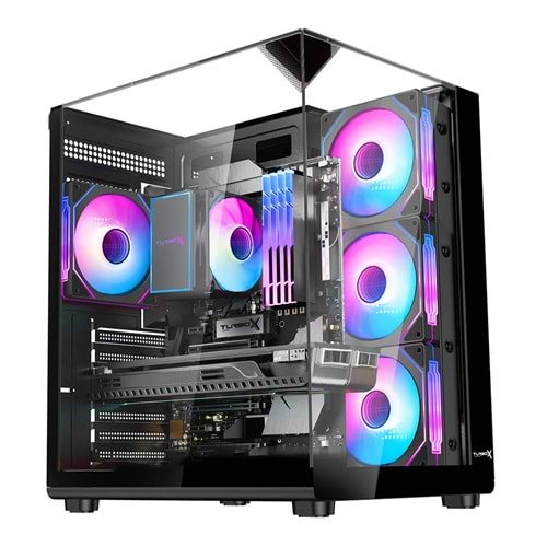 Turbox Teras Akvaryum Cam Tasarım 4XARGB Fan 500W PSU USB 3.0 ATX Oyuncu Bilgisayar Kasası