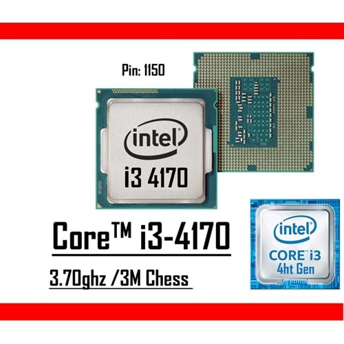 Intel® Core™ i3 4170 3.70 Ghz 3mb Cache Lga 1150p Tray Masaüstü Bilgisayar İşlemci