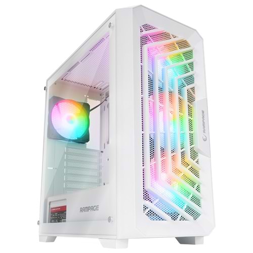 Rampage SPEAR 750W 80+ BRONZE Beyaz 4*RGB Auto Fan ATX Mid-T Gaming Oyuncu Kasası