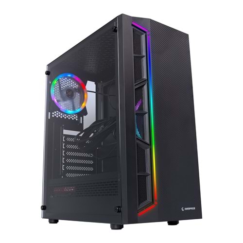 Rampage VICTORY 600W 80 Plus Bronze Temper Camlı 12cm RGB Fan+Led Şertli Gaming Oyuncu Kasası