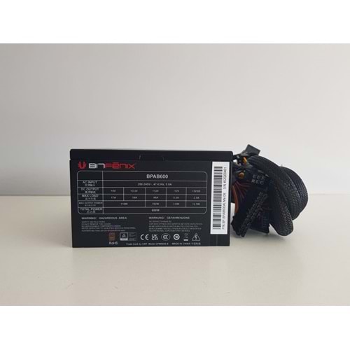 Bitfenix BPAB600 600W 12cm Fan Siyah 80 Plus ( 80+ ) Bronze Sertifikalı Power Supply