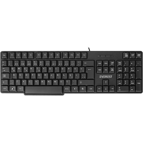 Everest KB-517U Siyah 2MT Bakır Kablolu USB Q Standart Klavye