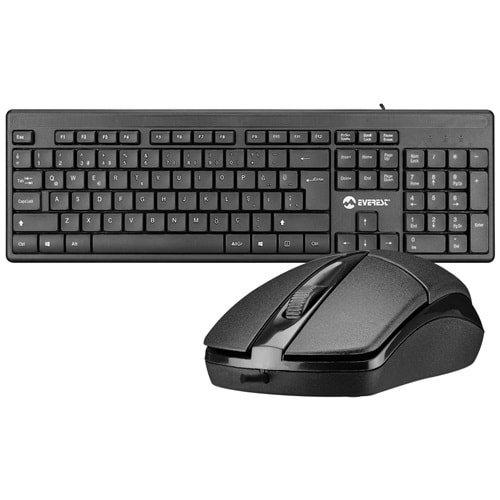 Everest KM-7500 Beyaz Kablosuz Q Multimedia Klavye + Mouse Set