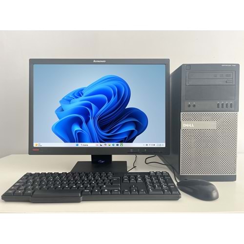 Dell Optiplex 790 Tower / İ5-3350p- 3.30ghz / 8Gb Ddr3 / 128Gb SSD+120gb HDD /2. EL BİLGİSAYAR / Lenovo Ips 22