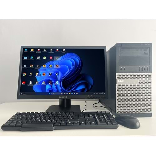 Dell Optiplex 790 Tower / İ5-3350p-3.30ghz / 16Gb Ddr3 / 128Gb SSD+250gb HDD /2. EL BİLGİSAYAR / Lenovo Led 22