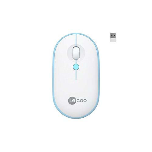 Lecoo WS212 Kablosuz 1600DPI 4 Tuşlu Optik Mouse Beyaz & Mavi