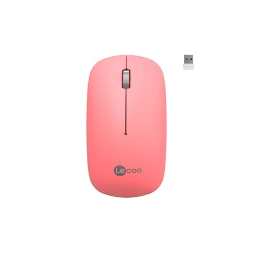Lecoo WS214 Kablosuz 1200DPI 3 Tuşlu Optik Mouse Pembe