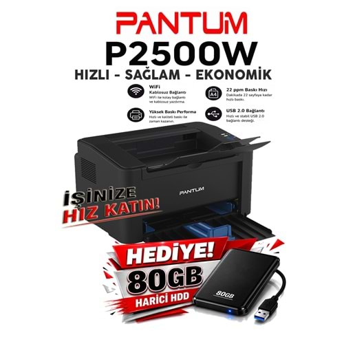 Pantum P2500W Wİ-Fİ Lazer Yazıcı