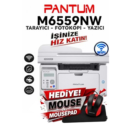 Pantum M6559NW Çok Fonksiyonlu Network + Wifi + Fotokopi +ADF Tarayıcı + Lazer Yazıcı